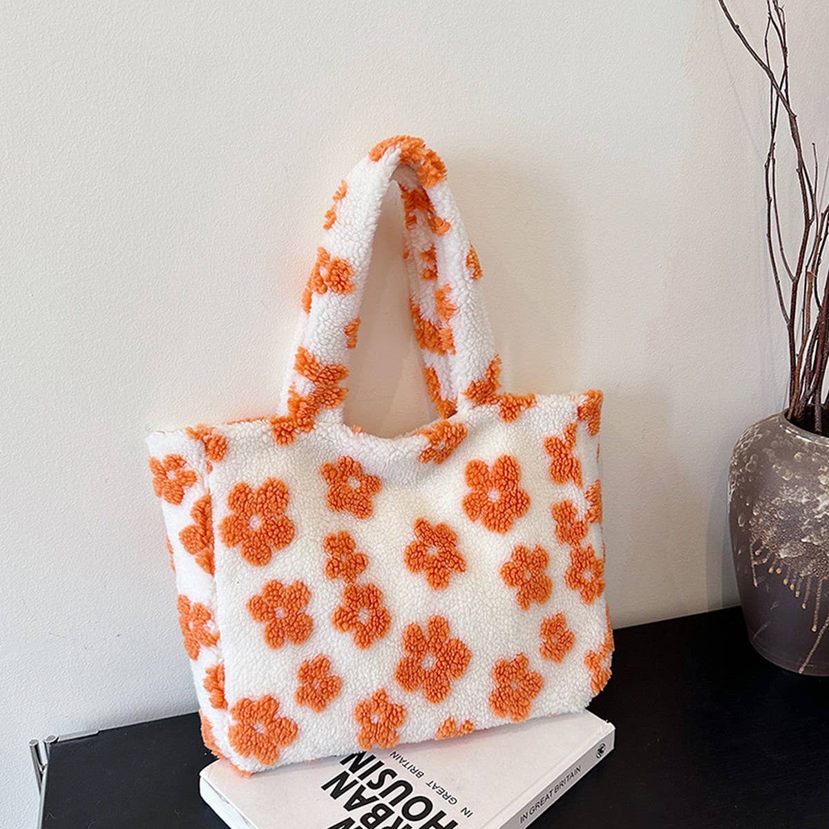 Winter Lambskin Plaid Single Shoulder Plush Bag_Cwab4019