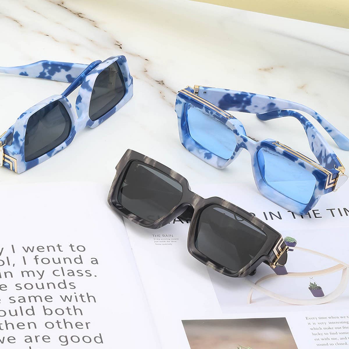 SUNGLASSES FASHION SQUARE FRAME SUNGLASSES GLASSES_CWASG0557