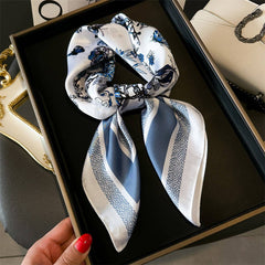 SILKY BUTTERFLY PRINT SCARF HAIR NECK ACCESSOR_CWASC1428