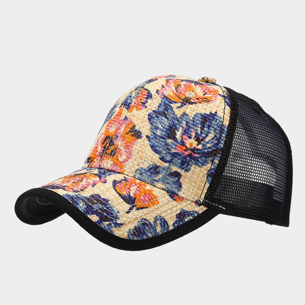 STYLISH FLORAL STRAW CAP UNISEX SUMMER SUN HAT CWAH1576