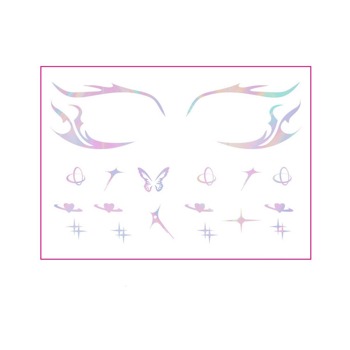 HOLOGRAPHIC EYELINER TATTOOS BUTTERFLY MAKEUP_CWMM8392