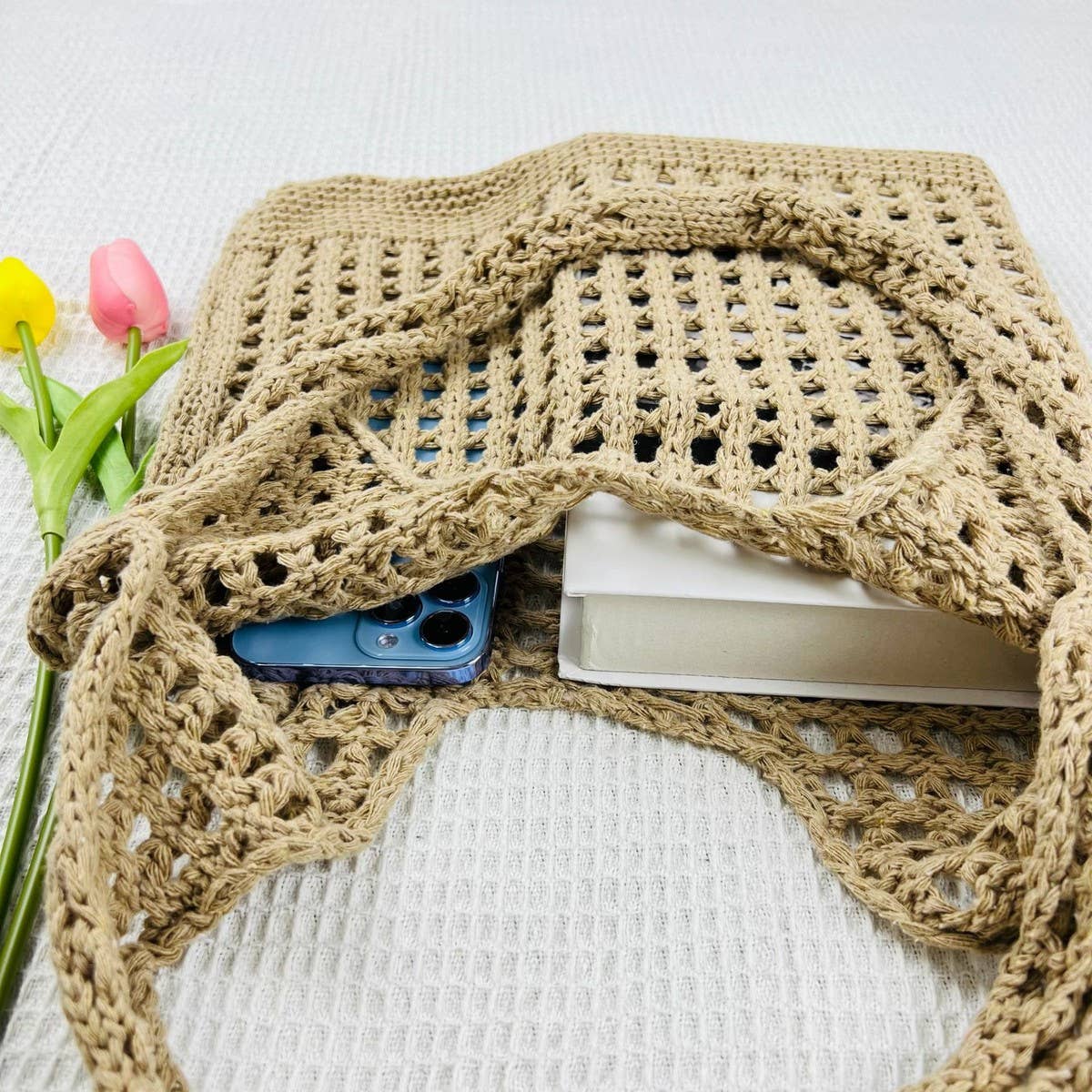 Cwab1953_Knitted Hollowed Out Tote Bag