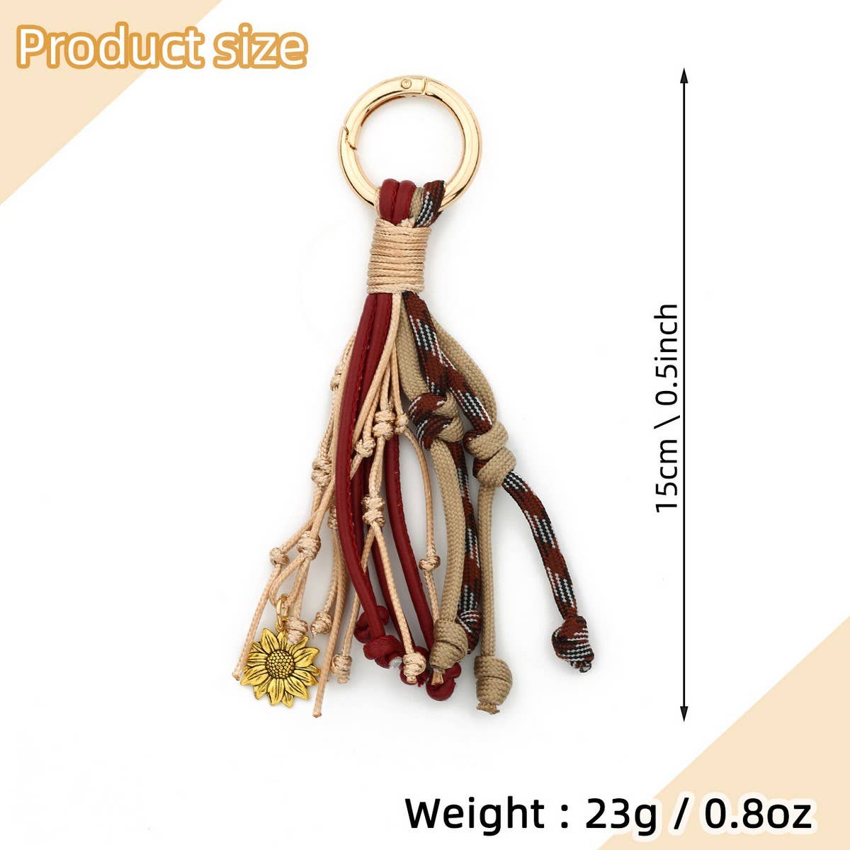 Womens Leather Tassel Bag Charm With Keychain_Cuab00437