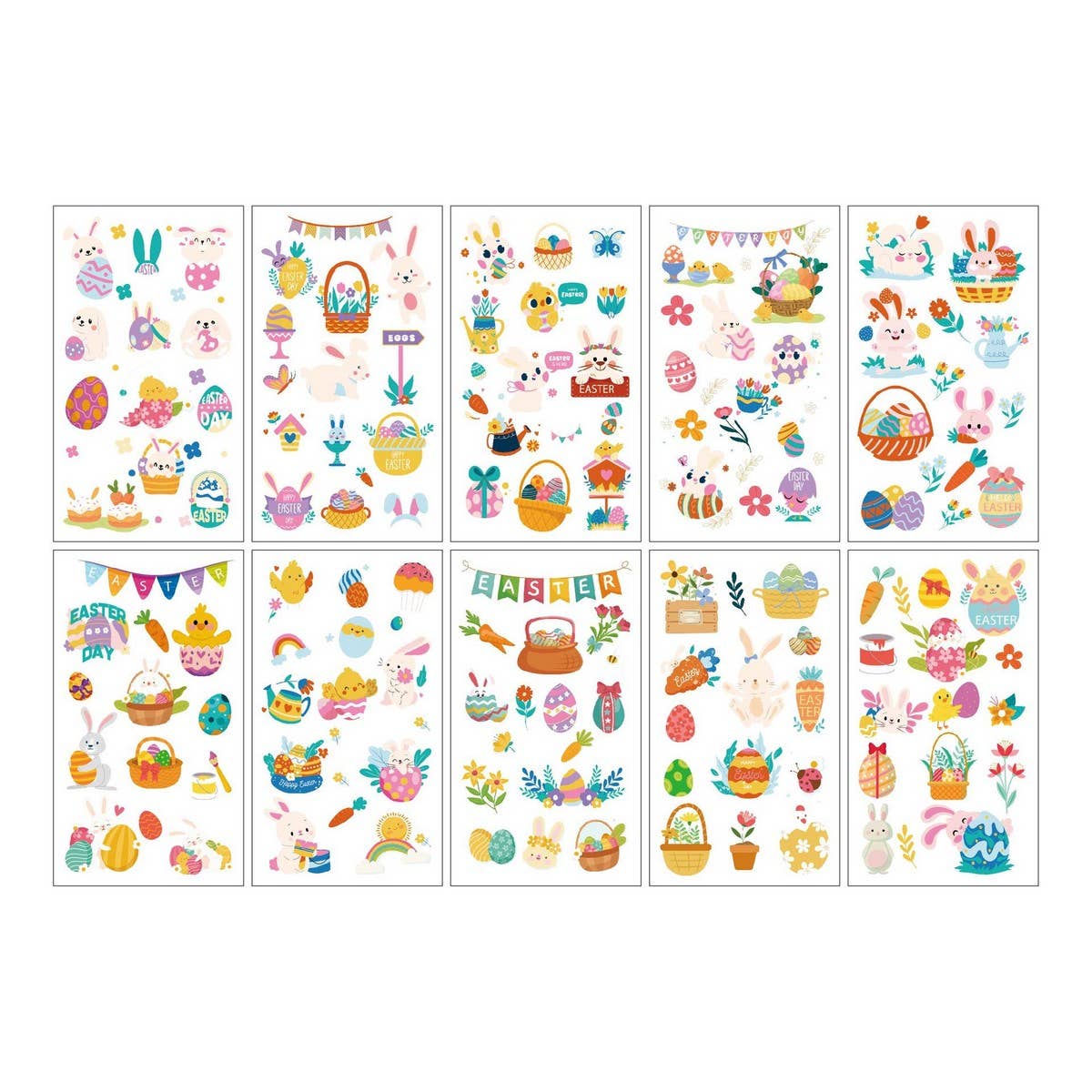 EASTER TATTOOS FOR KIDS BUNNY EGG STICKERS_CWMM8240