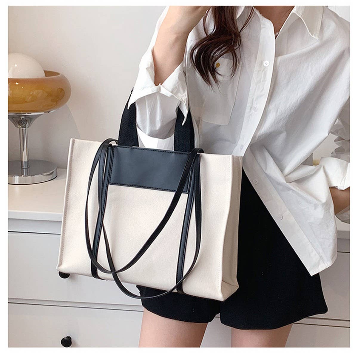 DAILY COMMUTING FASHION SHOULDER BAG TOTE BAG_CWAB1384
