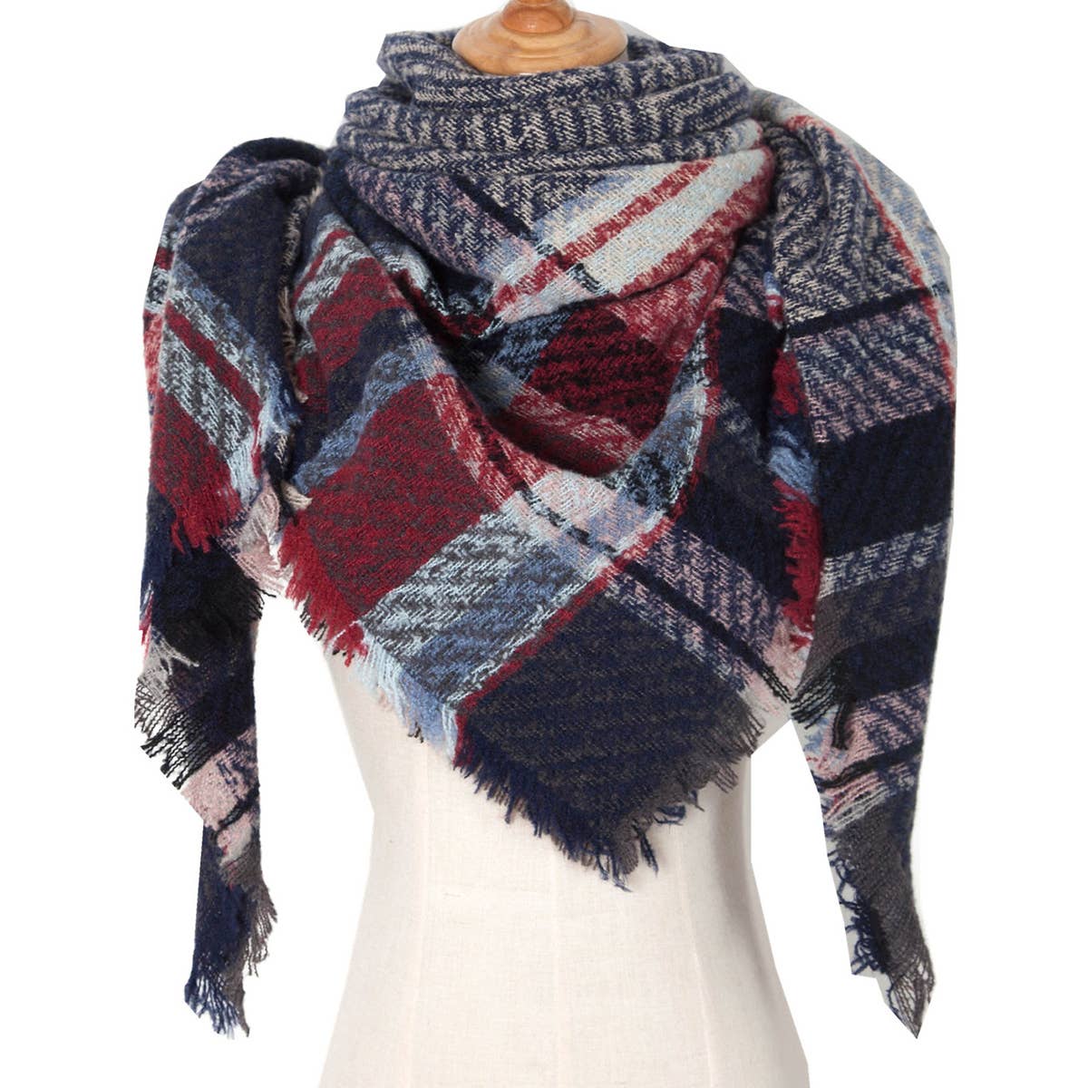 PLAID TRIANGLE SCARF FOR FALL WINTER WHOLESALE_CWASC0110