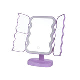 Three-Way Led Makeup Mirror With Wave Shape_Cwmm5649