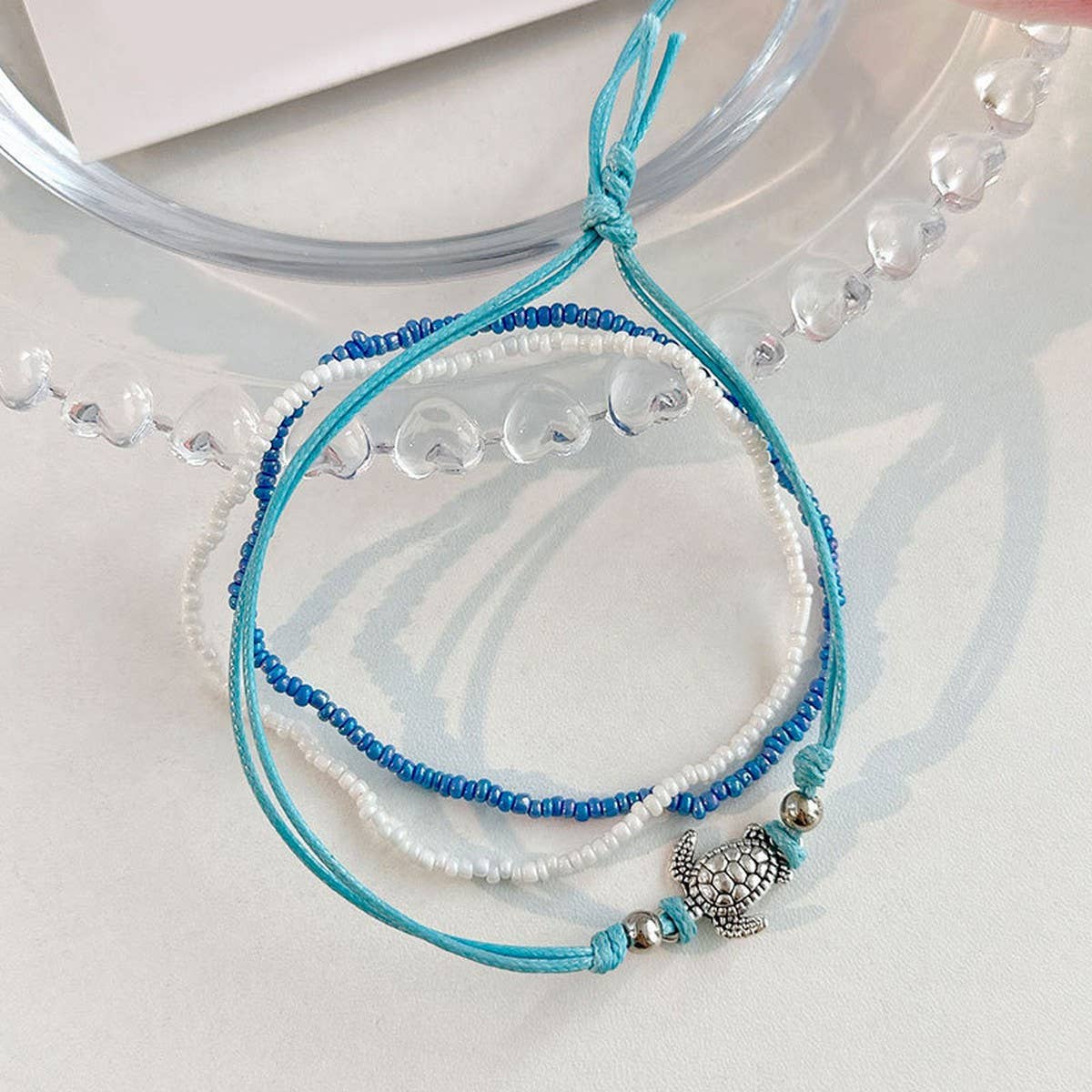 BOHO TURTLE BEADED ANKLET SET VINTAGE DESIGN_CWMM6352