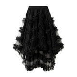 CANDY COLOR RUFFLE TULLE IRREGULAR MIDI SKIRT_CWBMS0403