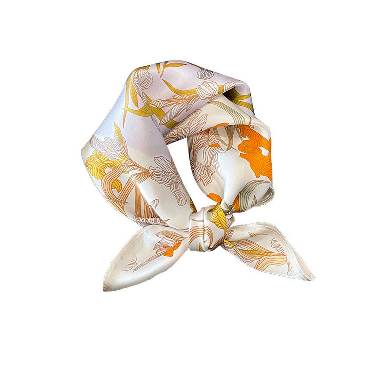 SILK FLORAL SQUARE SCARF 53CM NECK WRAP_CWASC0624