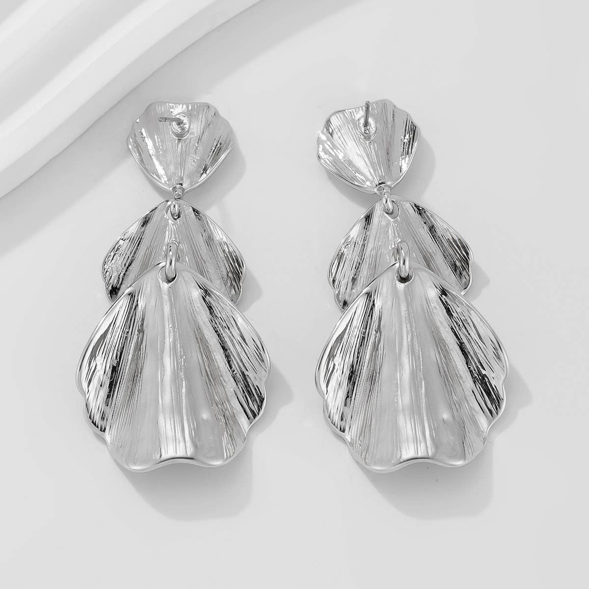 SIMPLE AND ELEGANT TEMPERAMENT RUFFLE EARRINGS_CWMM3226