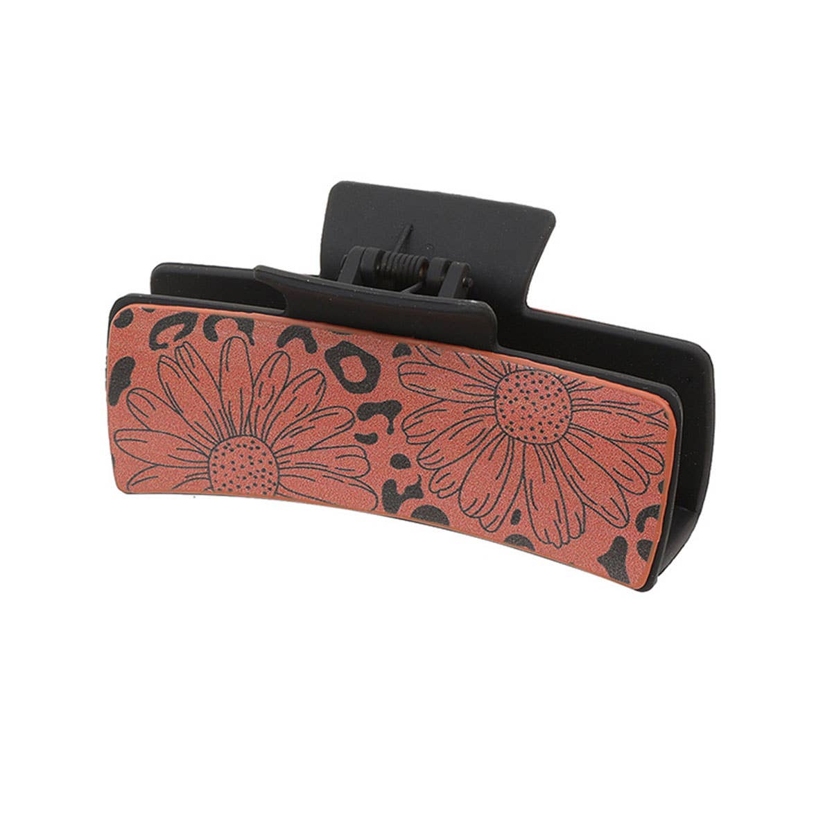 SUNFLOWER RETRO LETTERS WESTERN HAIR CLAW CLIPS_CWASC1623