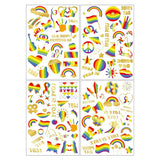 RAINBOW PRIDE TATTOOS HEART METALLIC STICKERS_CWMM8238