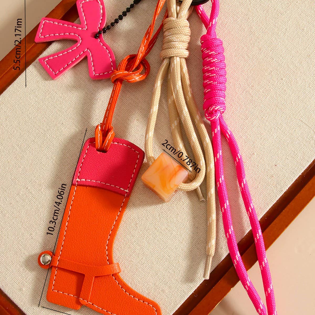 Western Horse Keychain With Beads Bow_Cwmm7824