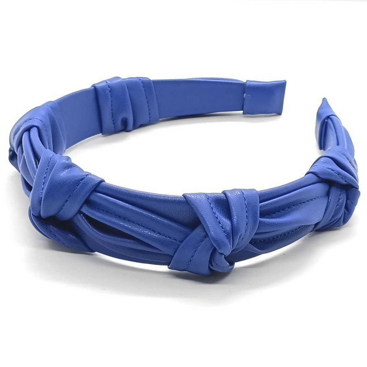PASTEL MORANDI PU LEATHER KNOT HEADBAND_CWAHA6342