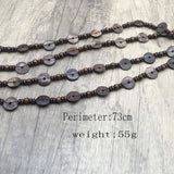 BOHEMIAN COFFEE BEAD COCONUT SHELL NECKLACE_CWMM4858