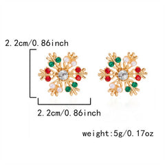 Cwaje2501_Christmas Diamond Colored Snowflake Earrings