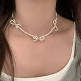 BOWKNOT NECKLACE ALL MATCH HIGH END PEARL NECKLACE_CWAJE3084