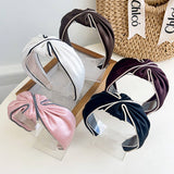 Elegant Satin Cross Knot Wide Hair Hoop_Cwaha07369