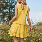 V Neck Pastoral Temperament All Matching Dress_Cwdsd3208