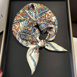 100% SILK FLORAL SCARF SQUARE VERSATILE GIFT_CWASC0544