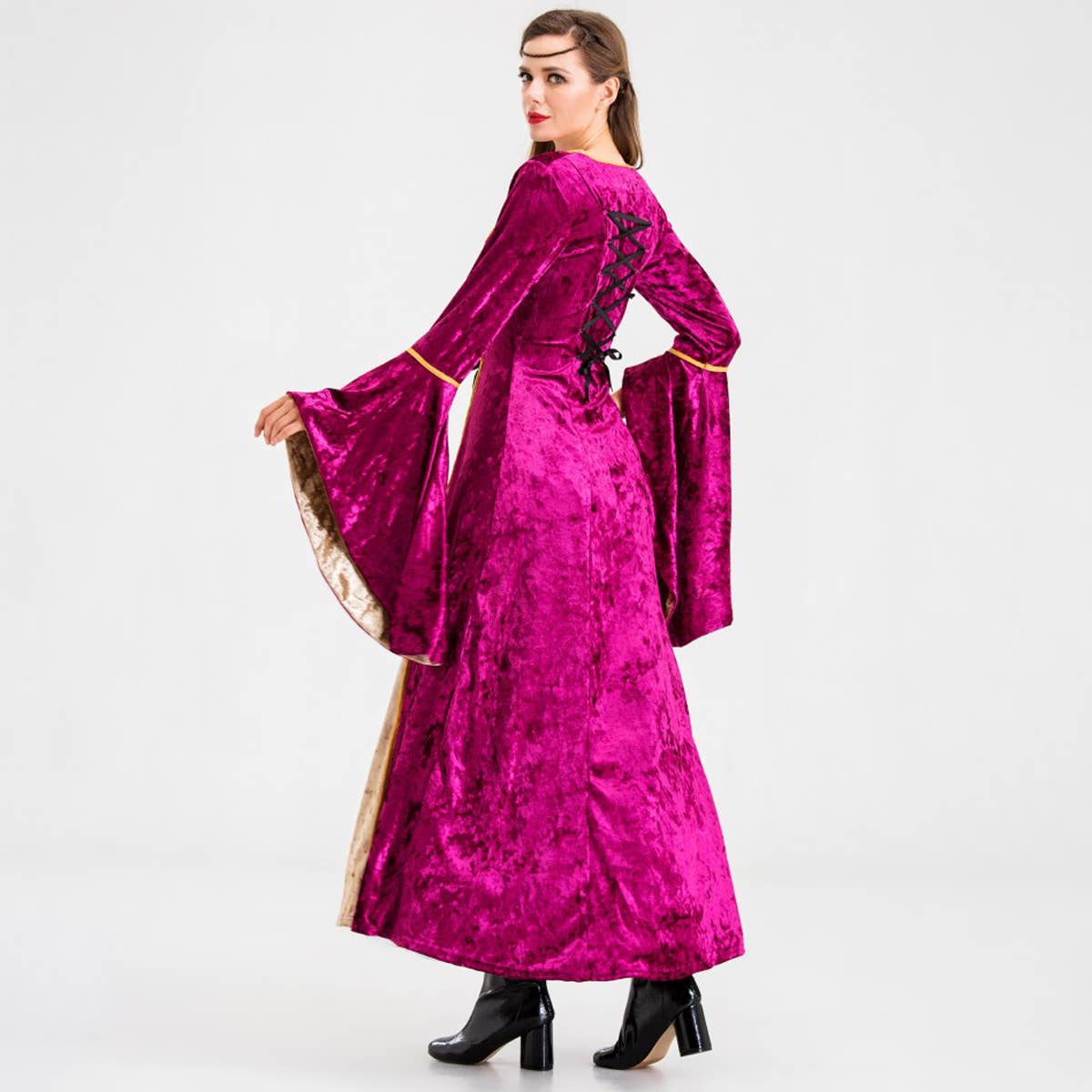 HALLOWEEN RETRO PALACE QUEEN PRINCESS LONG DRESS_CWMM1519