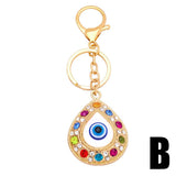 COLORED DIAMOND DEVILS EYE METAL KEYCHAIN PENDANT_CWAJE0878