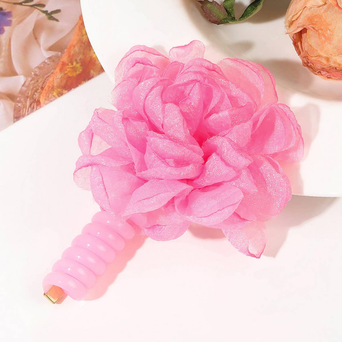GAUZE FLOWER TELEPHONE CORD HAIR RING HAIR TIE_CWAHA1656
