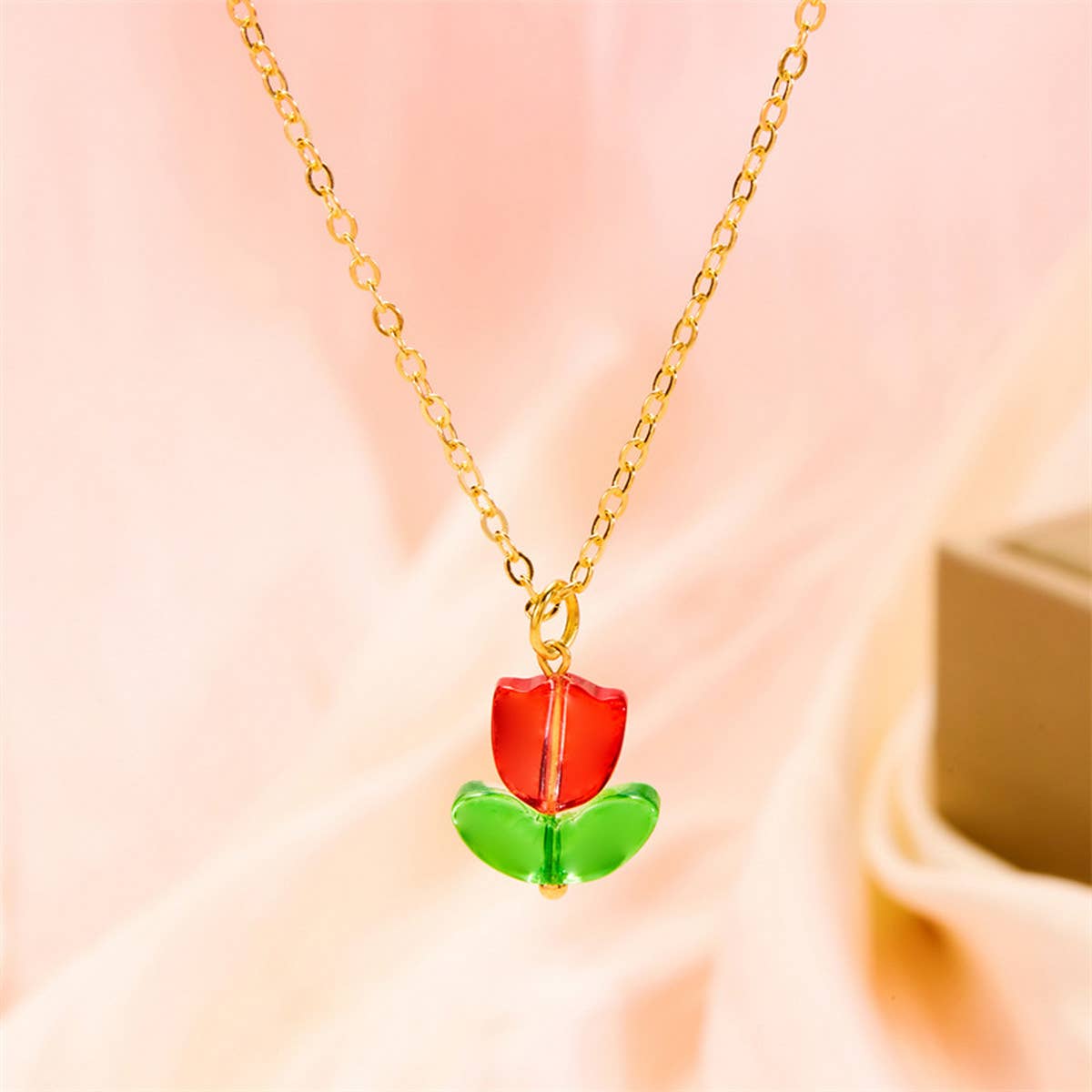 SIMPLE FLOWER TULIP NECKLACE_CWAJE2441