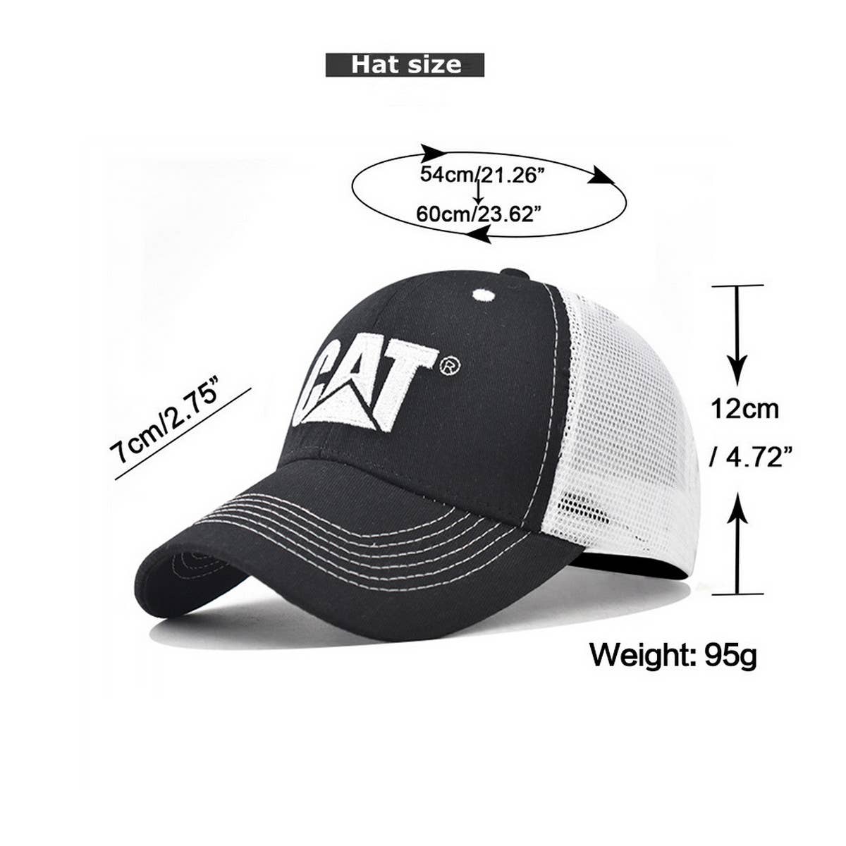 COTTON NEW CAT LETTER EMBROIDERED TRUCKER HAT_CWAH1366