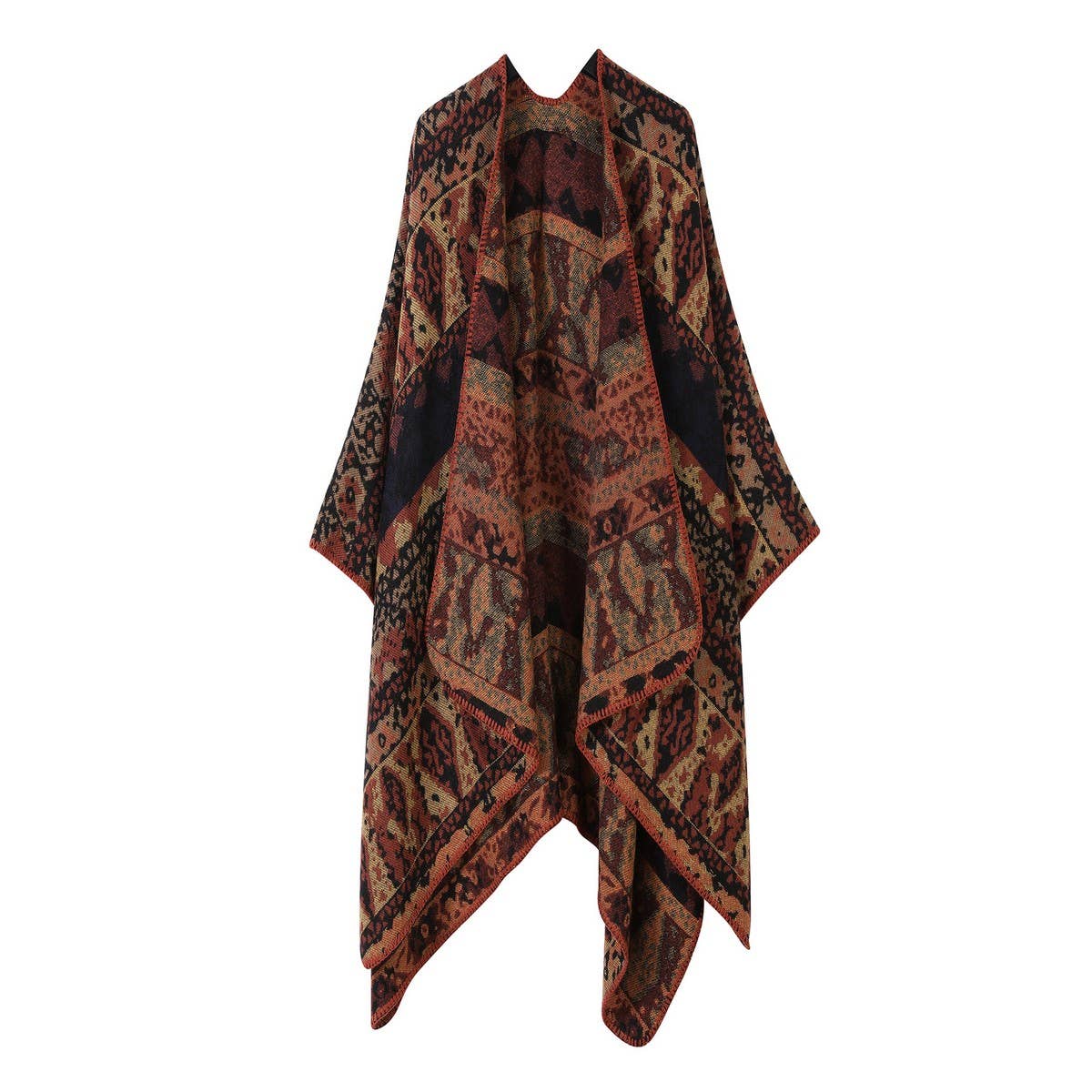 FLORAL CAPE FAUX CASHMERE WARM SCARF SHAWL_CWASC2243