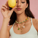 OCEAN STYLE STEEL NECKLACE WITH TURTLE SEAHORSE_CWMM8849