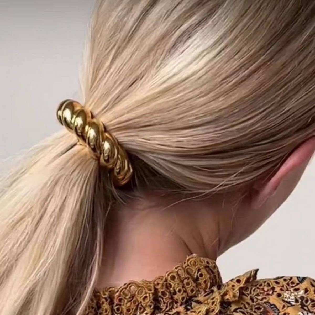 GEOMETRIC METAL TWIST ELASTIC HAIR TIE BAND_CWAHA6196