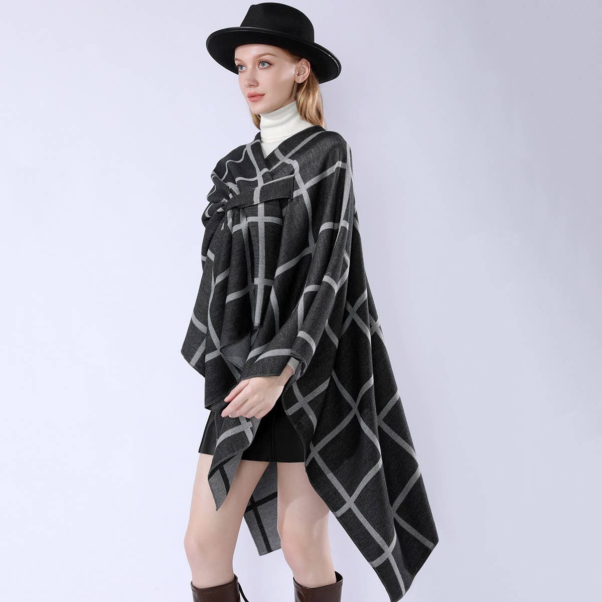 NEW FASHION SHAWL PLAID DUAL PURPOSE SIMPLE SHAWL_CWMM2086