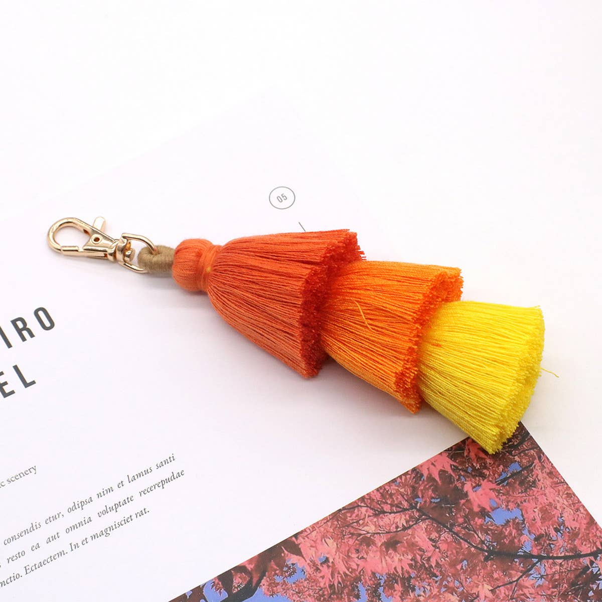 HANDMADE COTTON ROPE TASSEL KEYCHAIN_CWMM1558