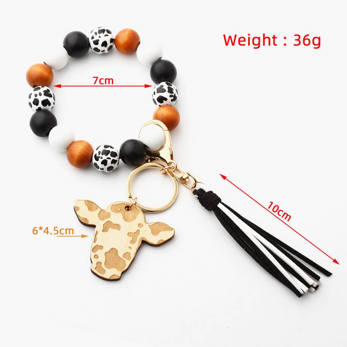 COWBOY TASSEL PENDANT WITH COW HEAD KEYCHAIN_CWMM6869