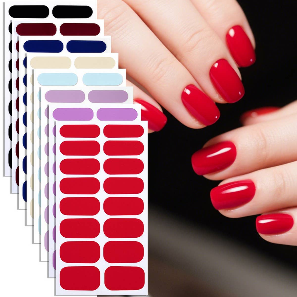 Solid Nail Film Stickers 16Pcs Set_Cwmm11205