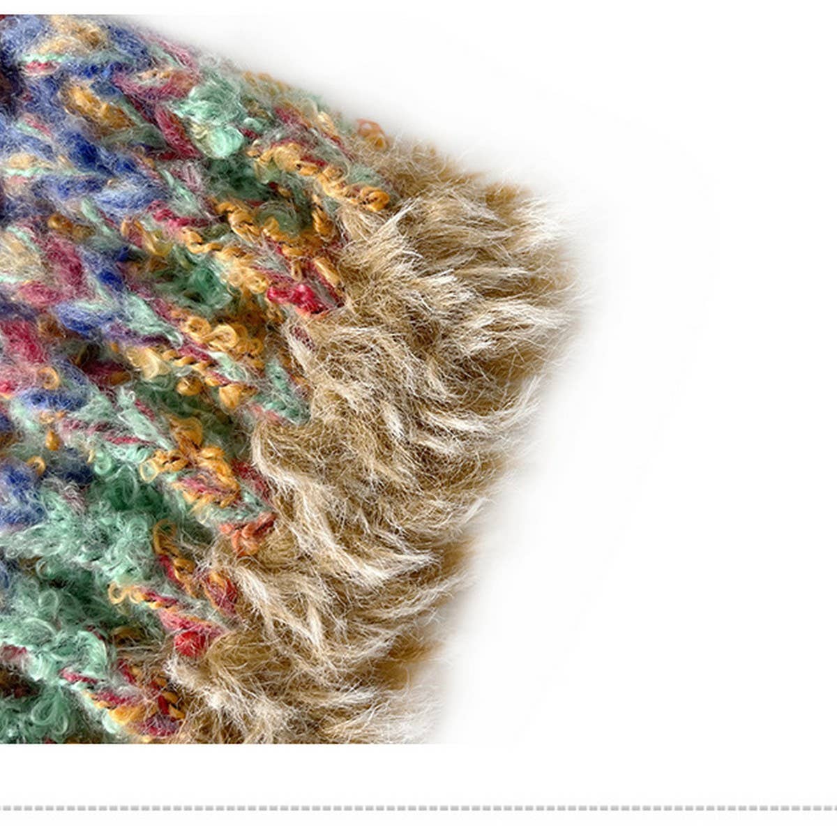 CHILDRENS KNITTED HAT COLORFUL STRIPED BUCKET HAT_CWAH2050