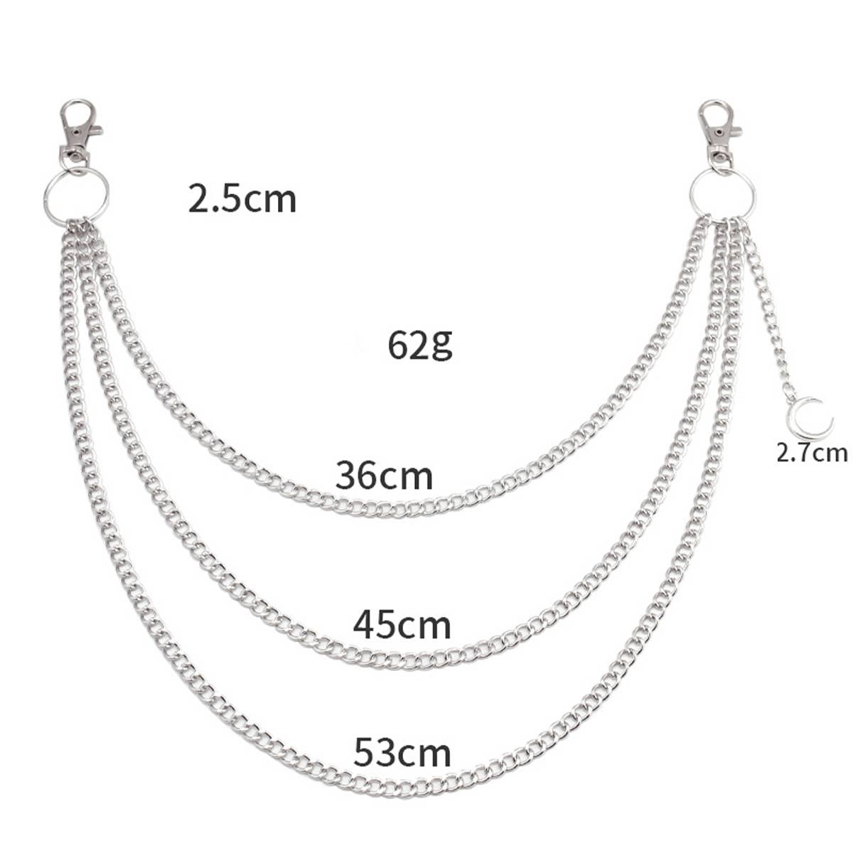 Vintage Moon Pendant Multi Layer Pant Chain_Cwmm0640