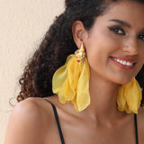 HANDMADE FLORAL SEASHELL EARRINGS BEACH STYLE_CWMM6185