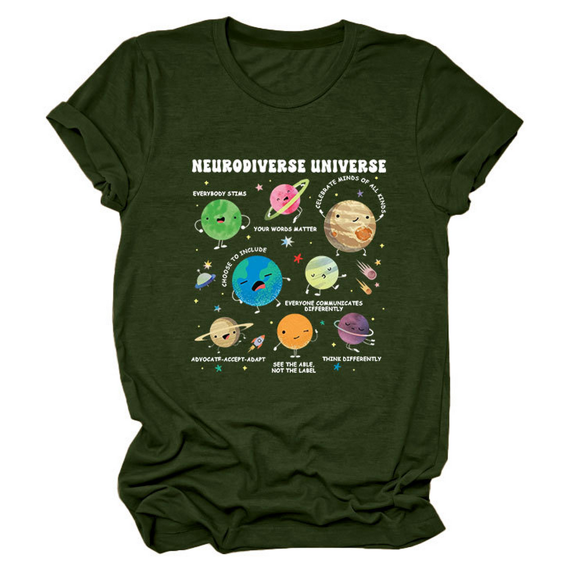 CASUAL CUTE TEE NEURODIVERSE UNIVERSE DESIGN_CWTTSL0513