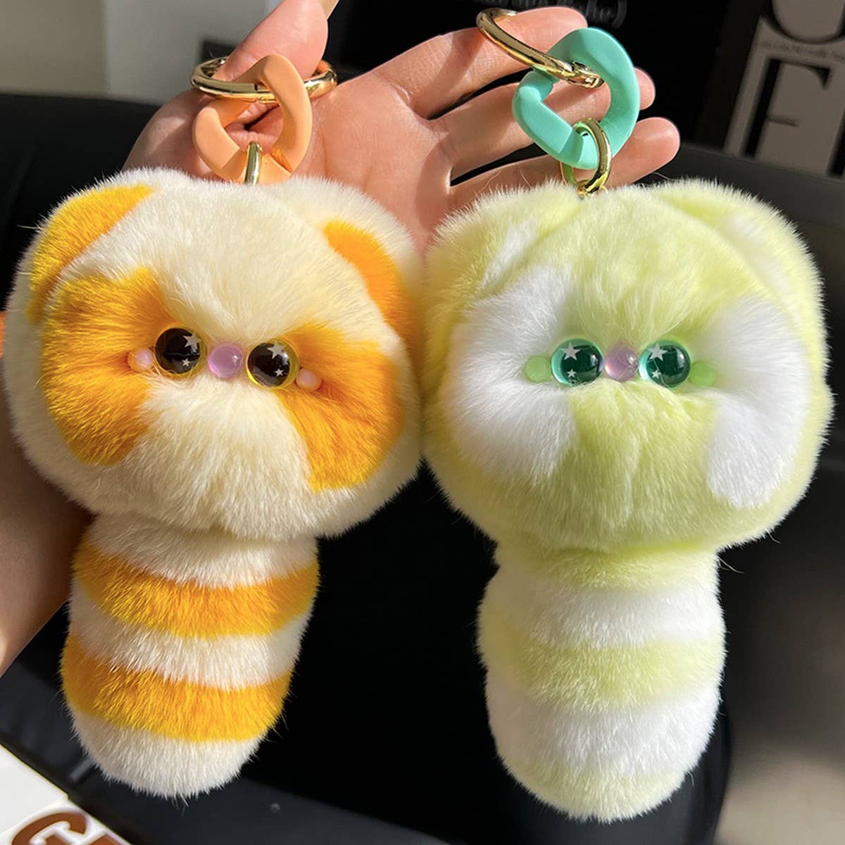 CUTE CHUBBY KITTEN CAR KEYCHAIN PLUSH PENDANT_CWMM2512