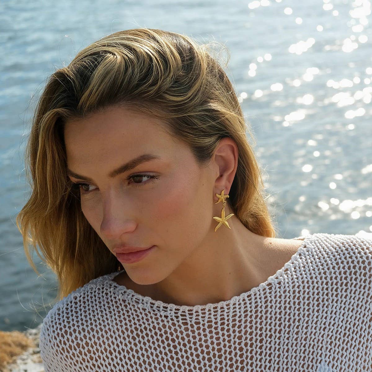 RETRO SIMPLE OCEAN EARRINGS STARFISH EARRINGS_CWASC1662