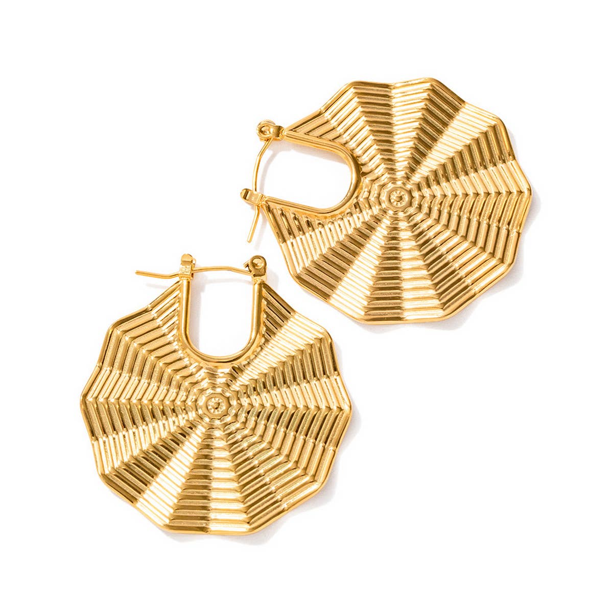 NEW IRREGULAR GEOMETRIC SECTOR EARRINGS_CWAHA0924