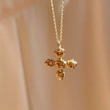 ROSE CROSS HALLOWEEN PENDANT NECKLACE_CWAJE1615