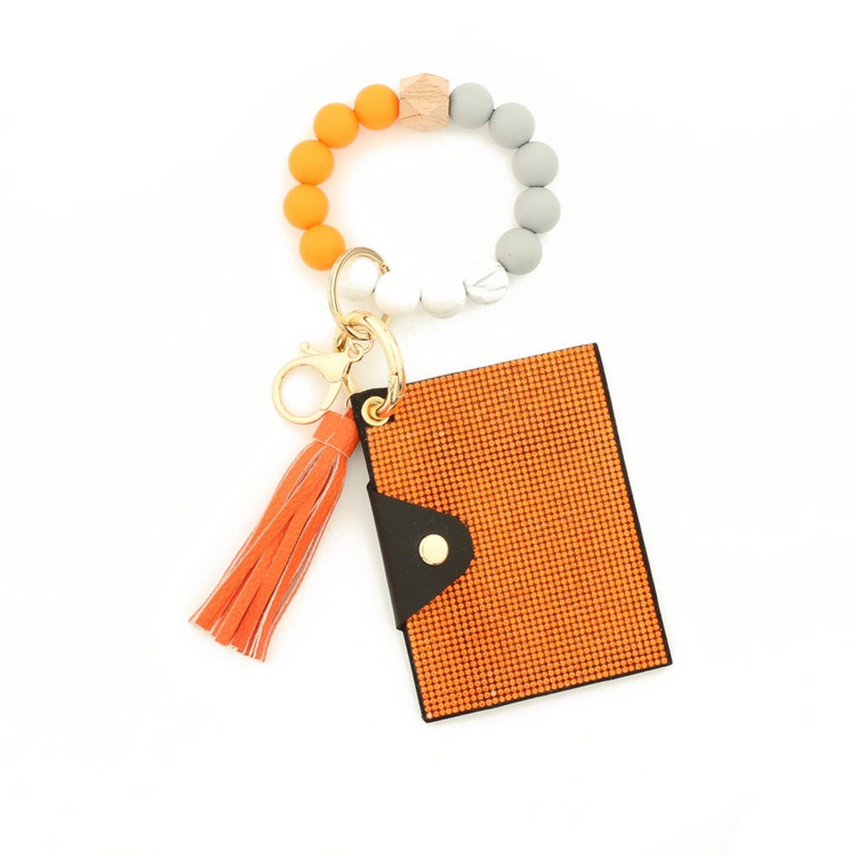 RHINESTONE LEOPARD WALLET WITH BEAD KEYCHAIN_CWAB4999