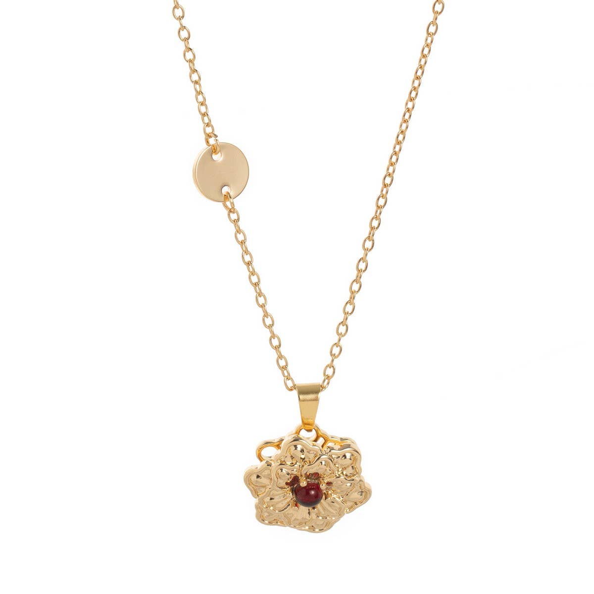 SPINNING DECEMBER FLOWER NECKLACE LUCKY BLOOM_CWMM6969