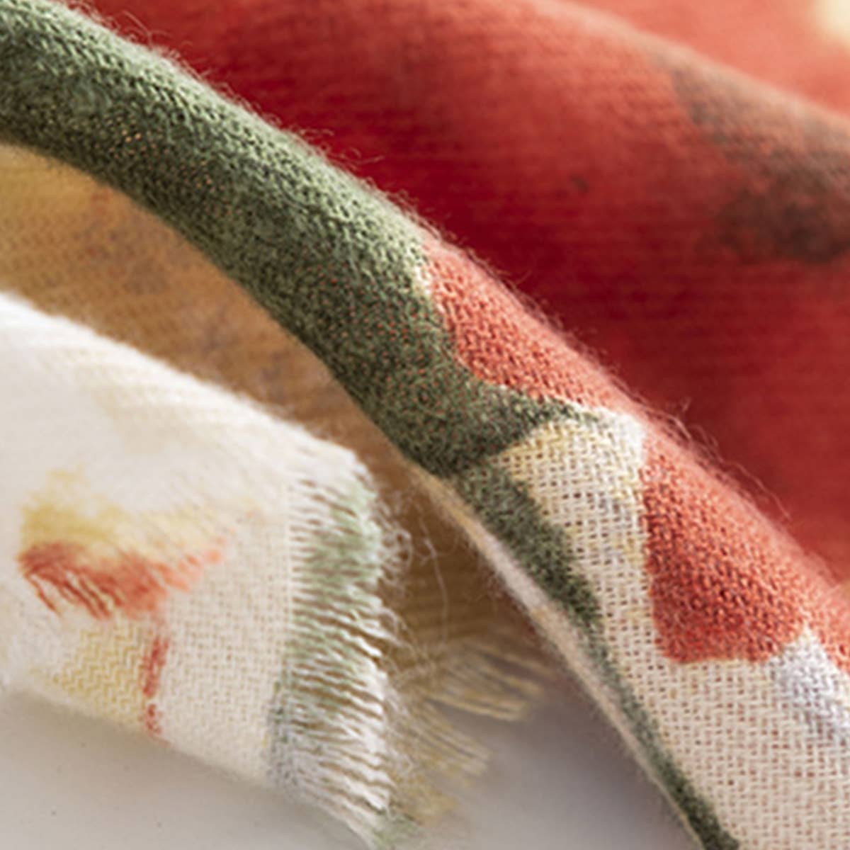 ELEGANT FLORAL FAUX CASHMERE SCARF WARM NECK WRAP_CWASC0446