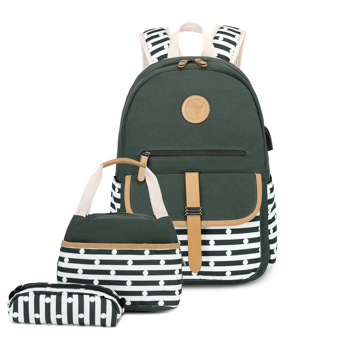 STRIPED BACKPACKS FOR SCHOOL GIRLS TRAVEL BAG_CWAB5497