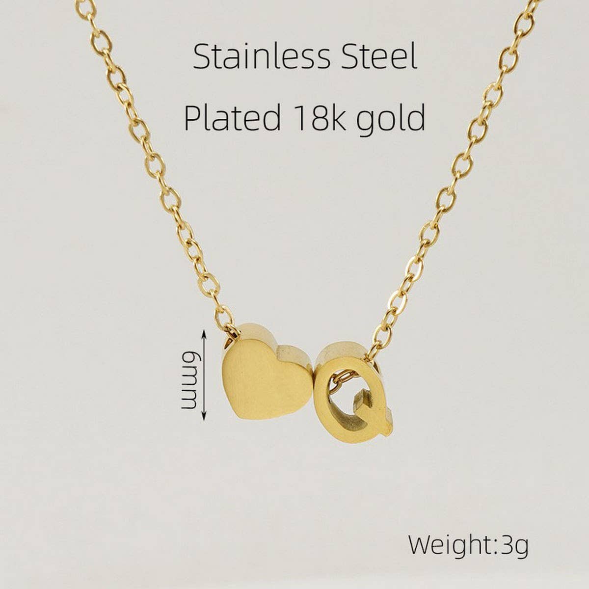 18K GOLD HEART LETTER PENDANT NECKLACE_CWAJE0692